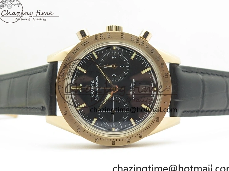 0102 Speedmaster ’57 Co-Axial RG OMF 1:1 Best Edition Black Dial On Leather Strap A9300 (Free Leather Strap) Resilient 8064